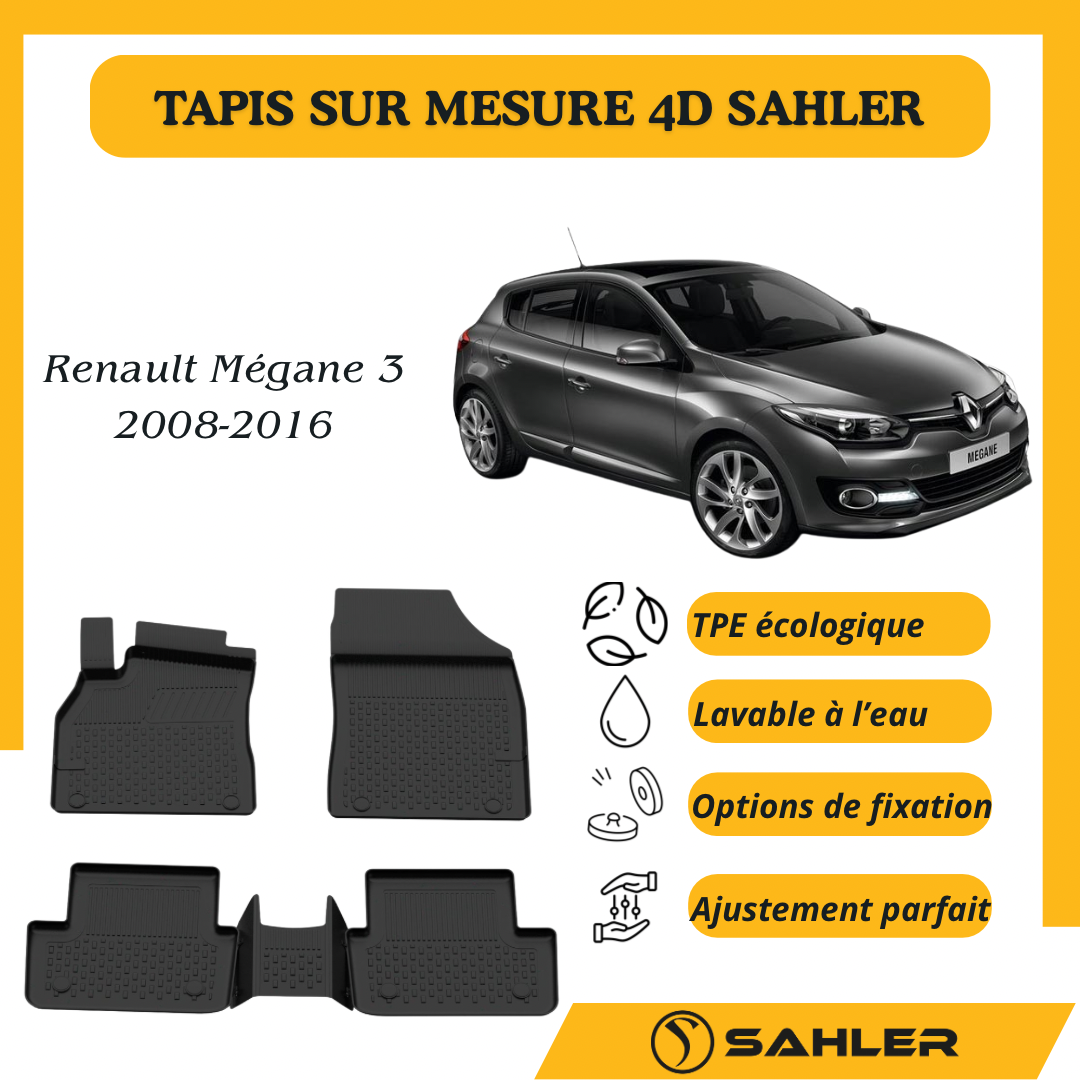 Tapis Sur Mesure 4D Renault Mégane 3 2008-2016
