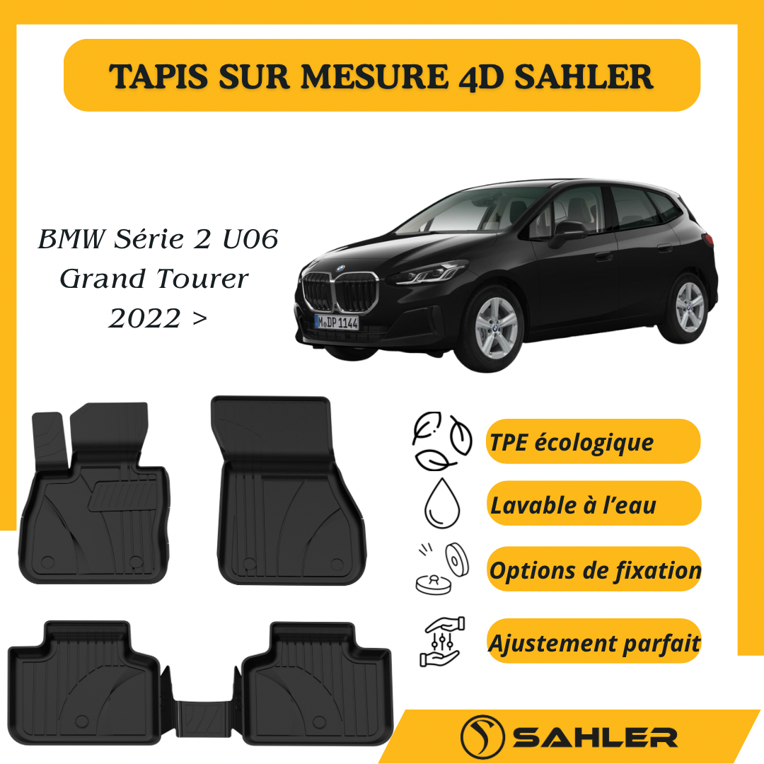 Tapis sur mesure 4D Premium BMW Serie 2 U06 Grand tourer 2022 >