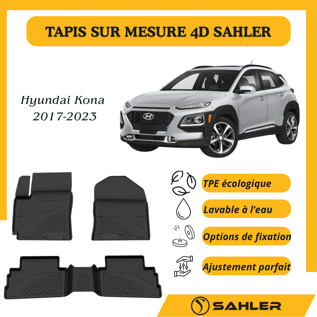 Tapis sur mesure 4D Hyundai Kona 2017-2023