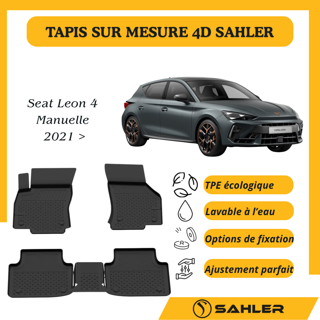 Tapis Sur Mesure 4D Seat Leon 4 Manuelle 2021 >