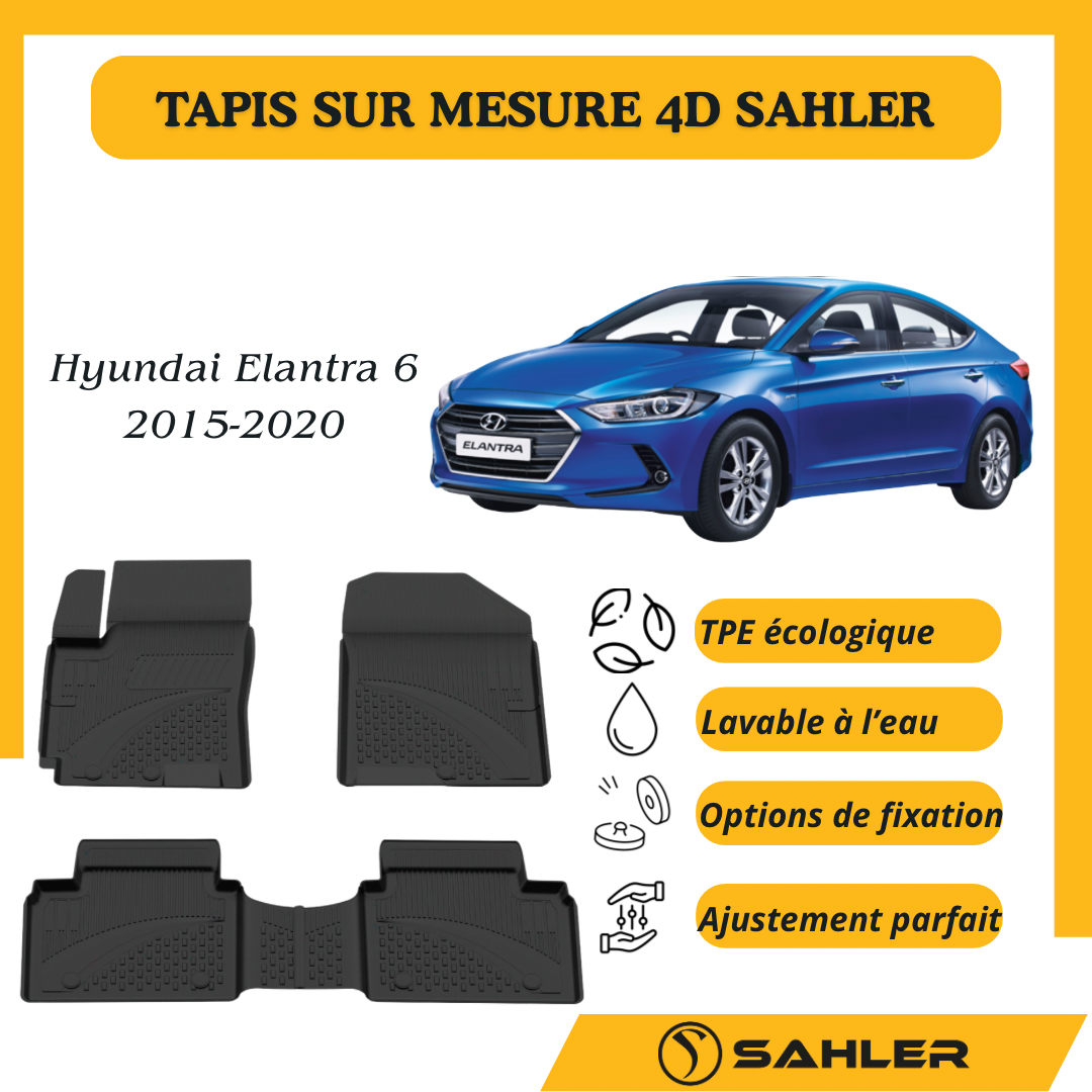 Tapis Sur Mesure 4D Hyundai Elantra 2015-2020