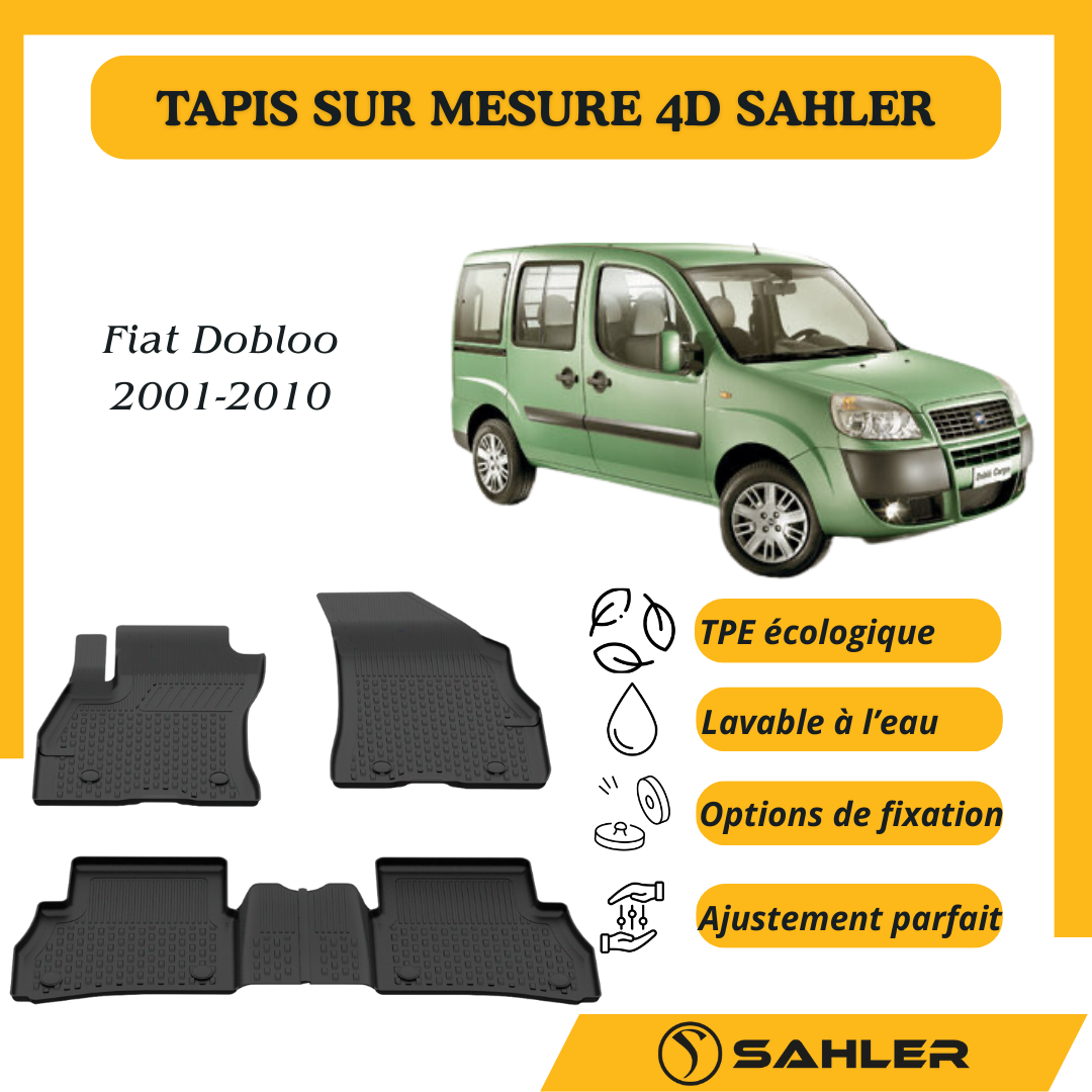 Tapis sur mesure 4D Fiat doblo 2001-2010