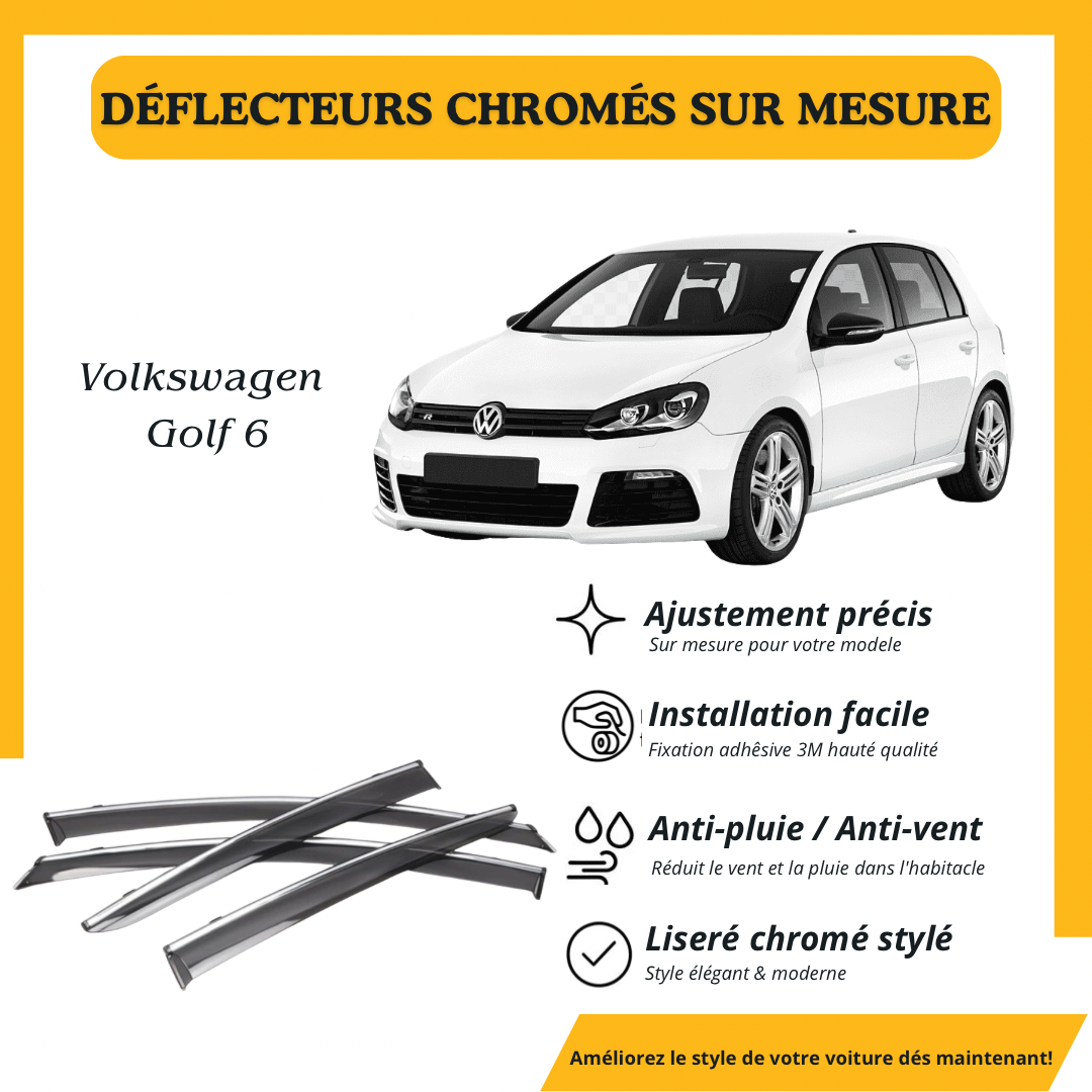 Déflecteur d’air noir et chromé Volkswagen Golf 6