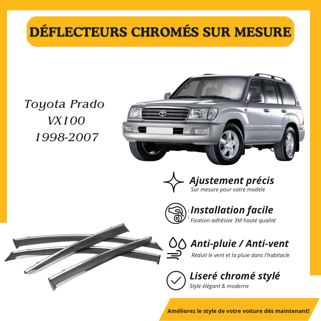 Déflecteur d’air noir et chromé Toyota Land cuiser FJ100 1998-2007