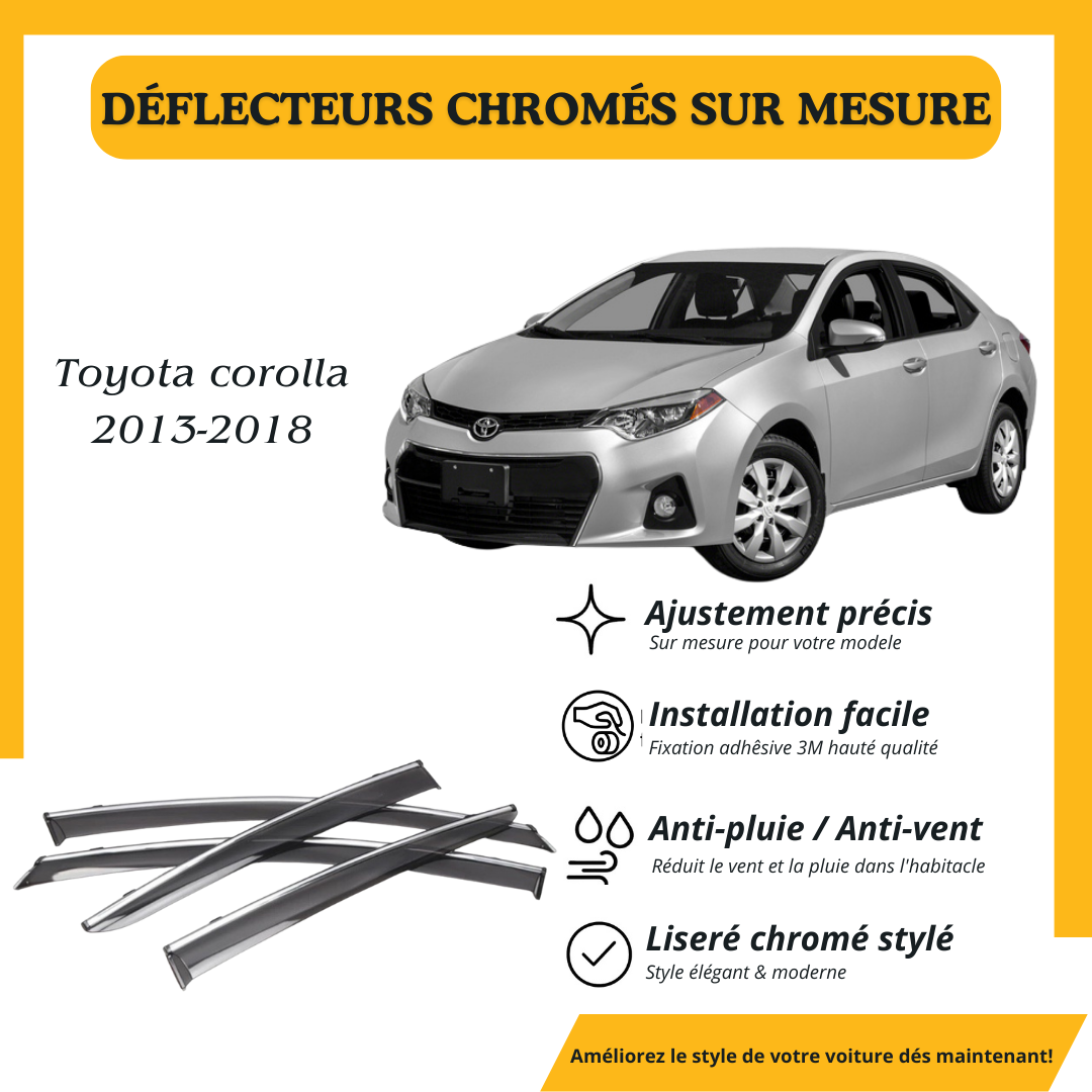 Déflecteur d’air noir et chromé Toyota Corolla Sedan 2013-2018