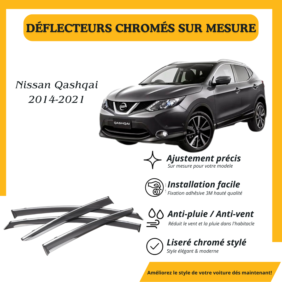 Déflecteur d’air noir et chromé Nissan Qashqai 2014-2021
