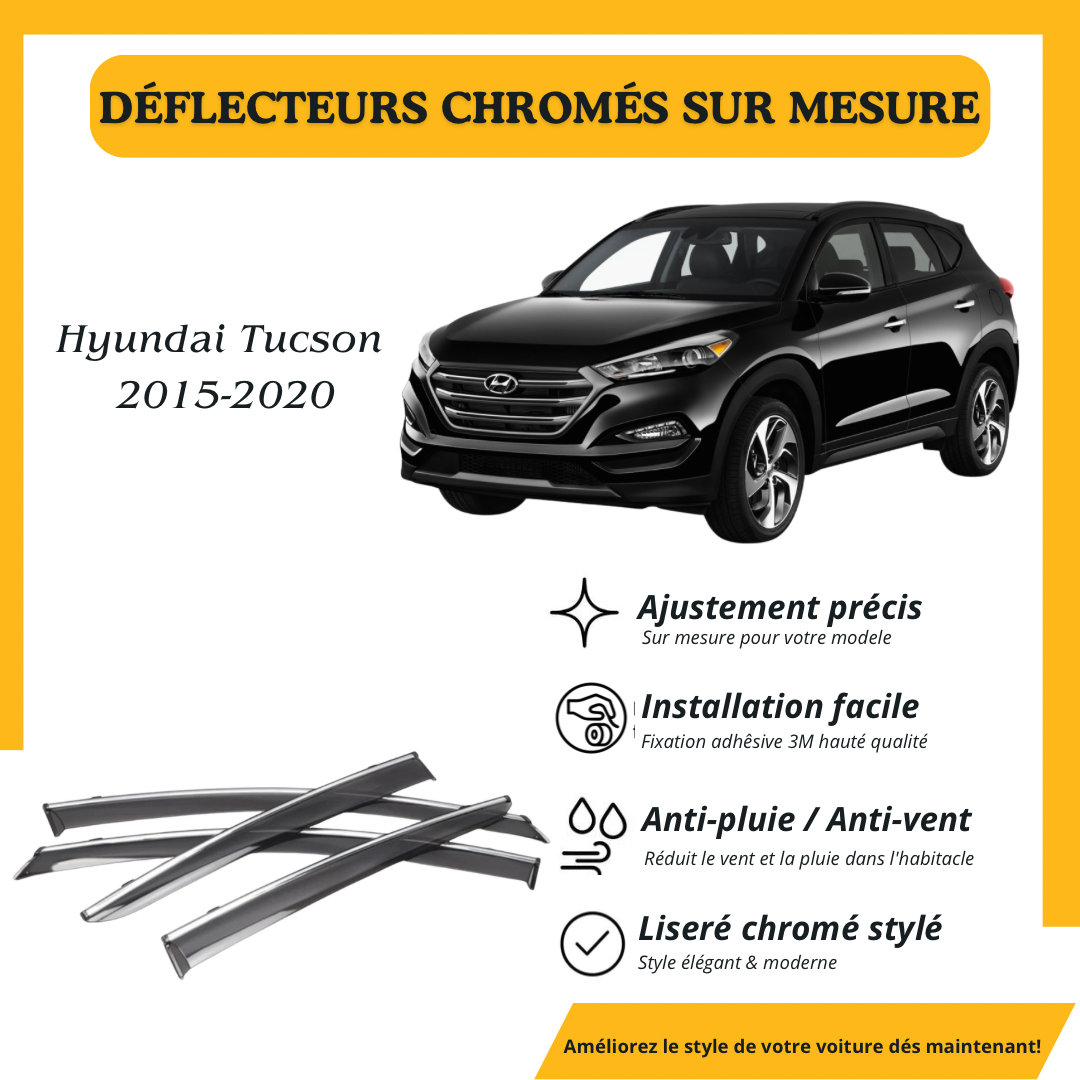 Déflecteur d’air noir et chromé Hyundai Tucson 2015-2020