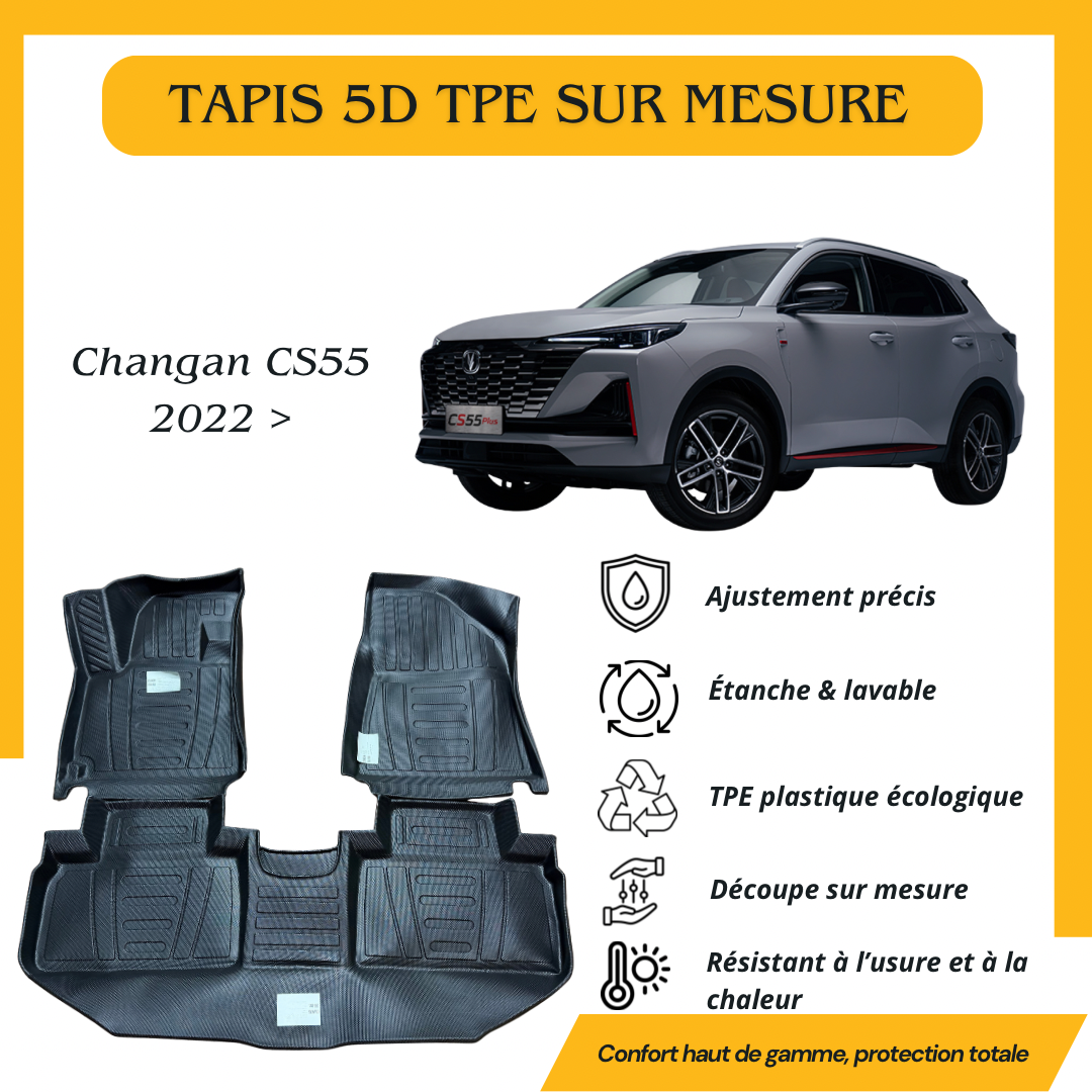 Tapis sur mesure 5D TPE Changan CS55 Plus 2022 >