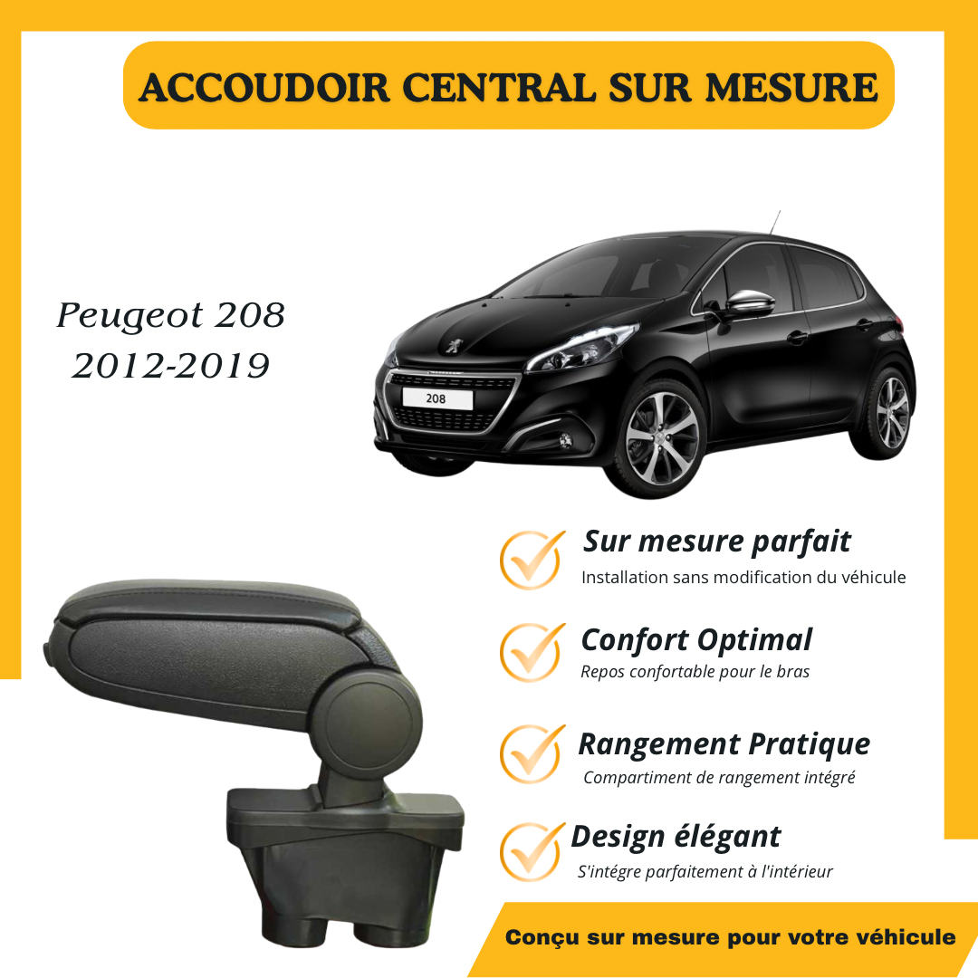 Accoudoir sur mesure Peugeot 208 2012-2019