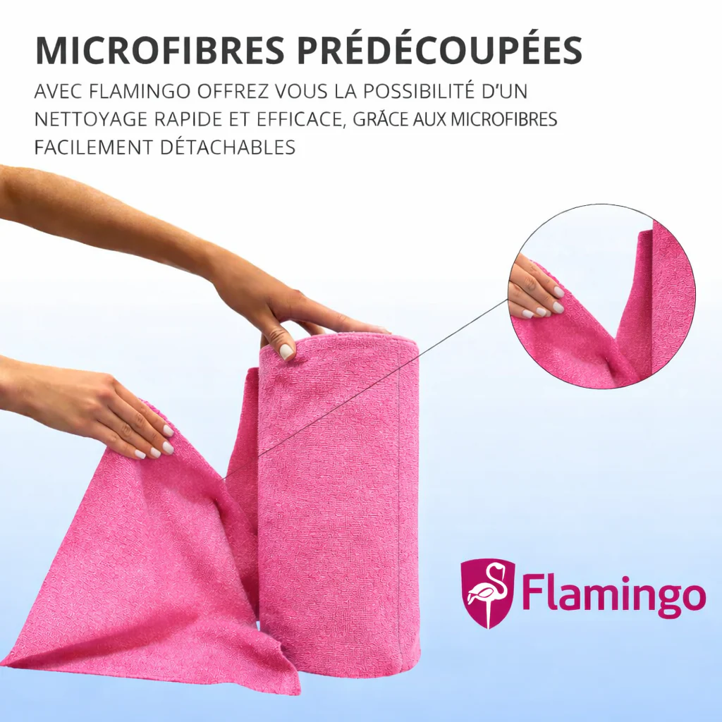 Rouleau Microfibre Rose Flamingo 30×30 cm – 20 Pièces Ultra Absorbantes