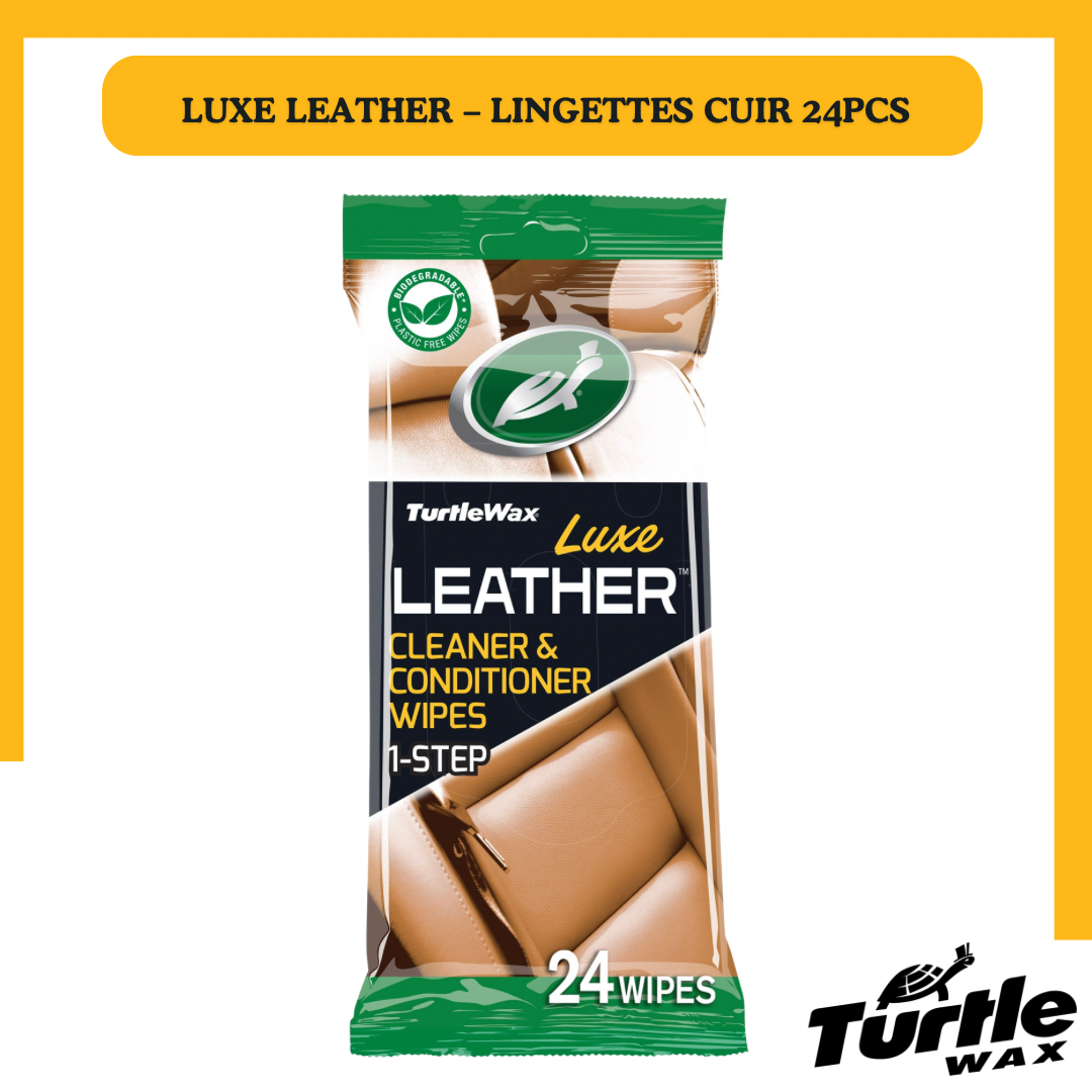 Turtle wax Lingettes nettoyantes et revitalisantes pour cuir de luxe