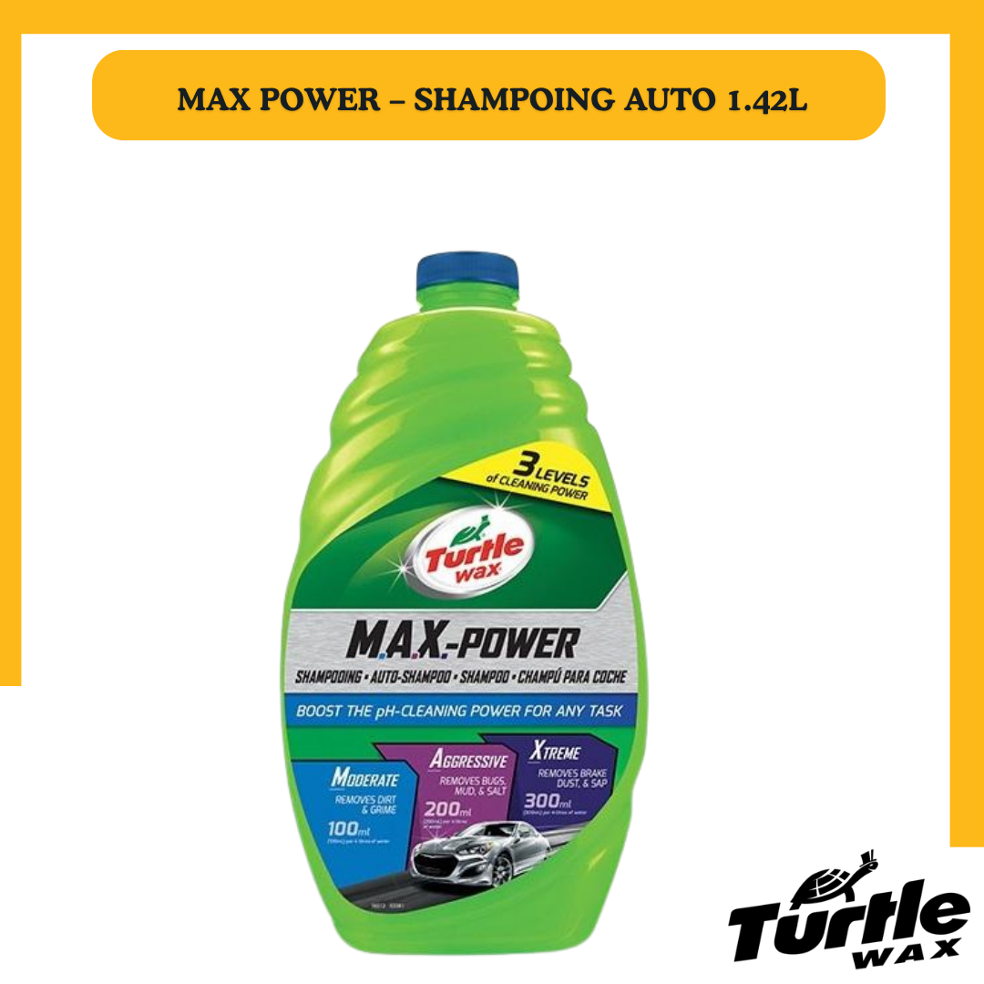 Turtle Wax Max Power – Shampoing Auto Haute Performance 1.42L
