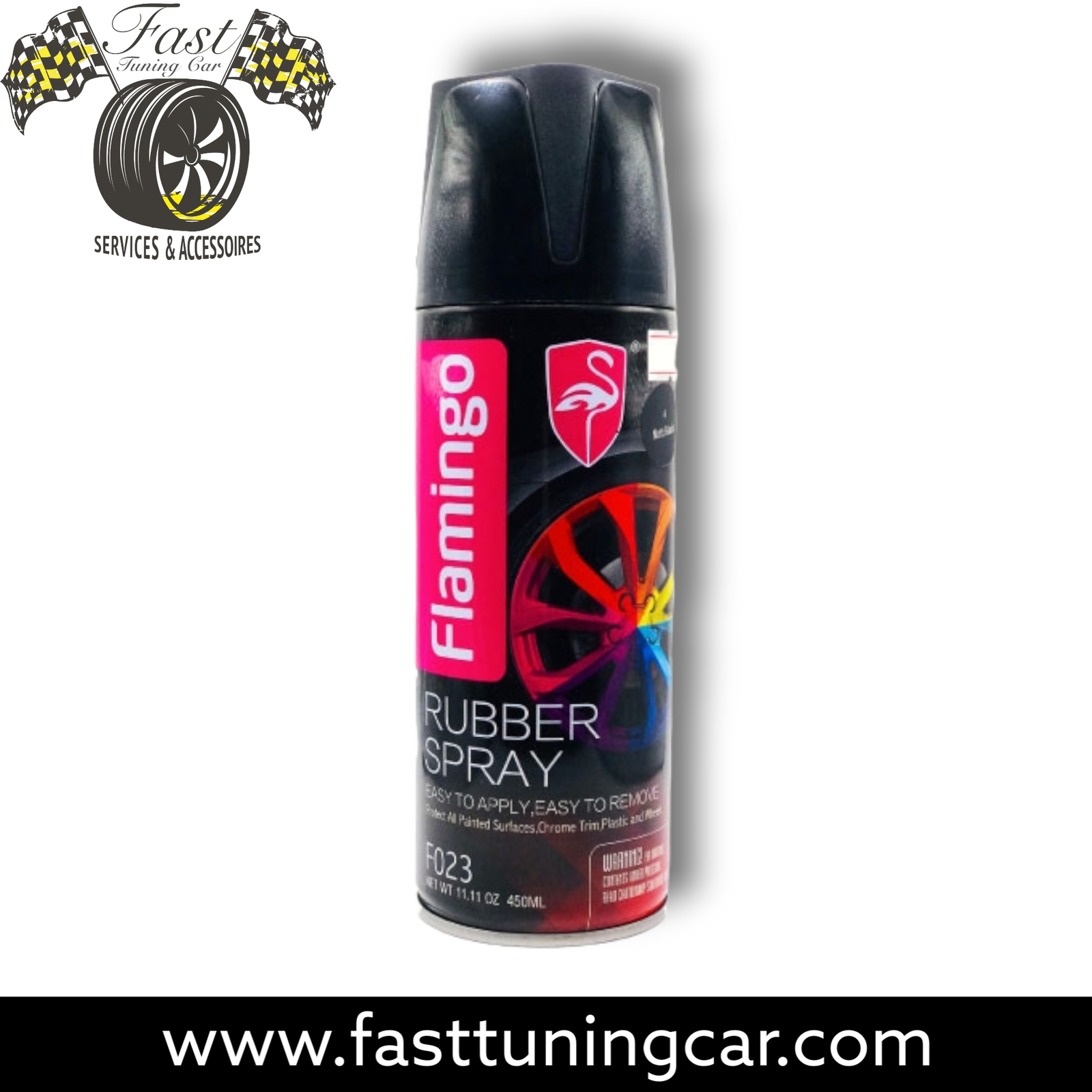 FLAMINGO Peinture Caoutchouc Plasti Dip Noir Mate 450ML