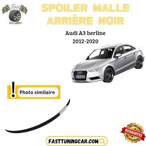 Spoiler arrière noir brillant sunplex pour Audi A3 Berline 2012/2020