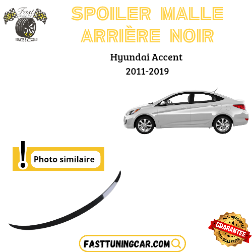Spoiler arrière noir brillant sunplex pour Hyundai Accent 2011-2019