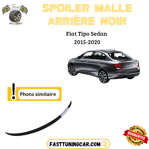 Spoiler arrière noir brillant sunplex pour Fiat Tipo Sedan 2015-2020