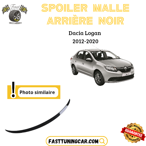 Spoiler arrière noir brillant sunplex pour Dacia Logan 2012-2020