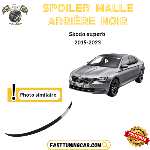 Spoiler arrière noir brillant sunplex pour Skoda Superb 2015-2023