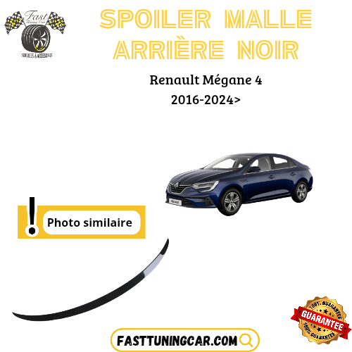 Spoiler arrière noir brillant sunplex pour Megane 4 Sedan 2016 >