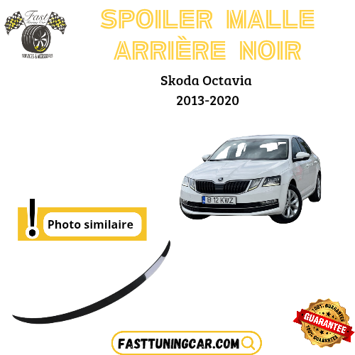 Spoiler arrière noir brillant sunplex pour Skoda Octavia 2013-2020
