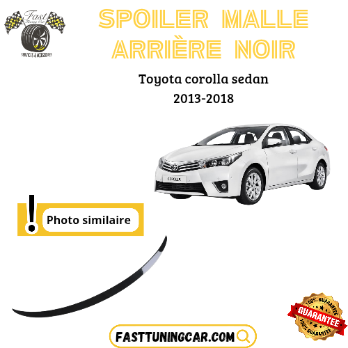 Spoiler arrière noir brillant sunplex pour Toyota Corolla Sedan 2013-2018