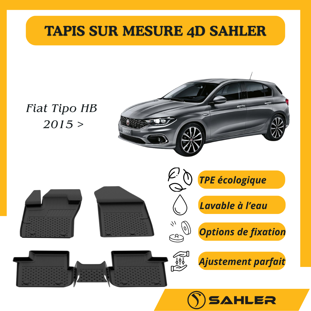 Tapis sur mesure 4D Fiat Tipo HB 2015 >