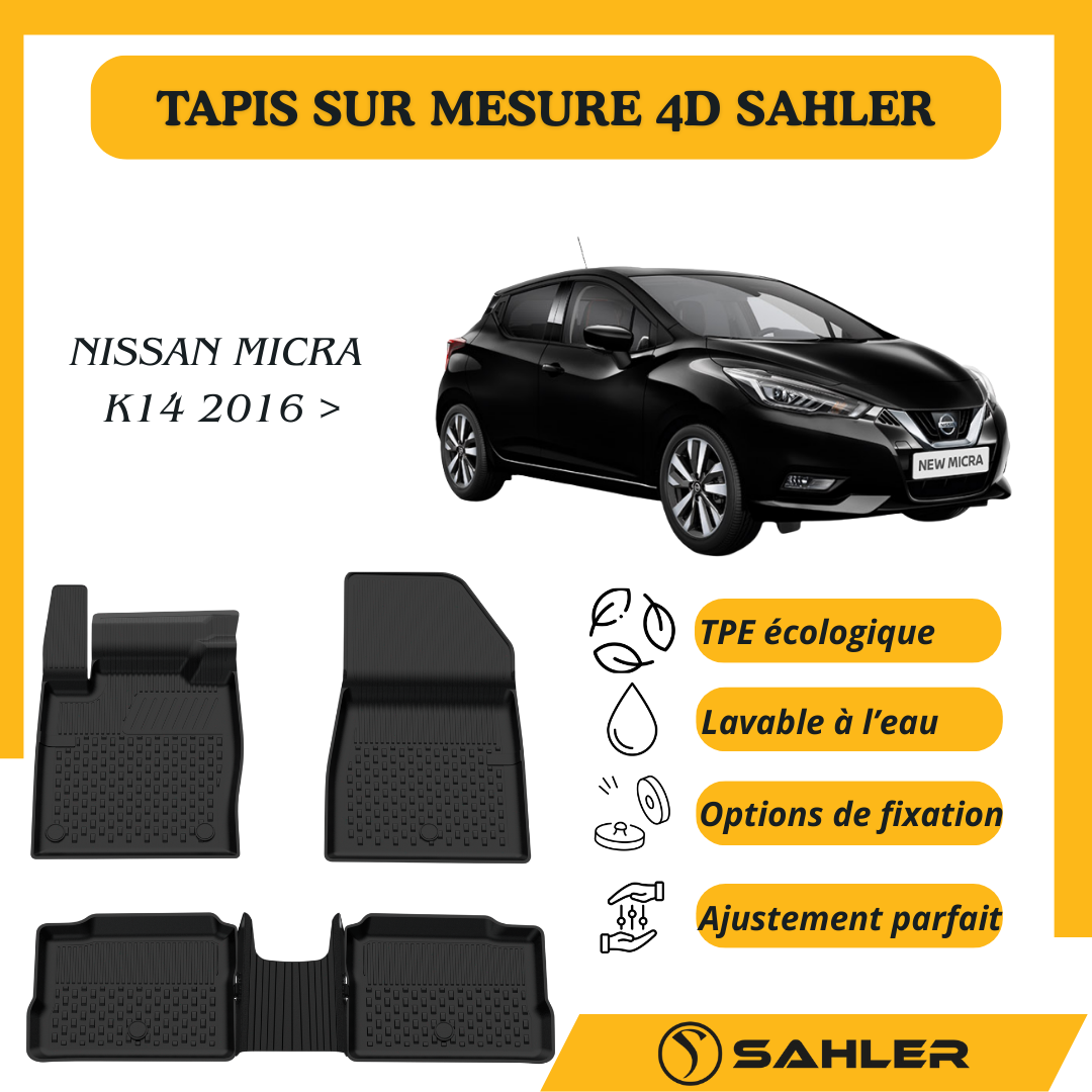 Tapis Sur Mesure 4D Nissan Micra 2016 >