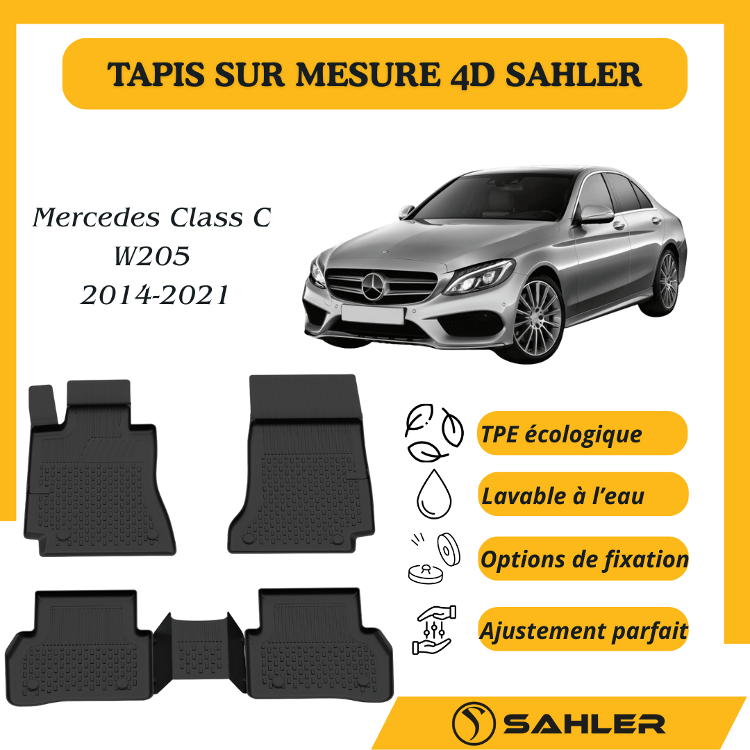 Tapis sur mesure 4D Mercedes Classe W205 2014-2021