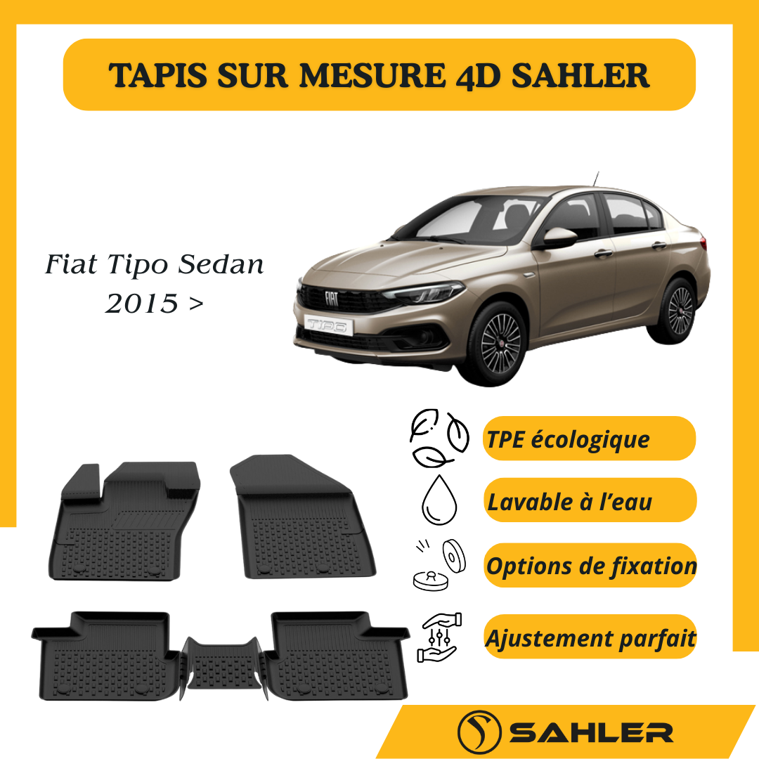 Tapis sur mesure 4D Fiat Tipo Sedan 2015 >