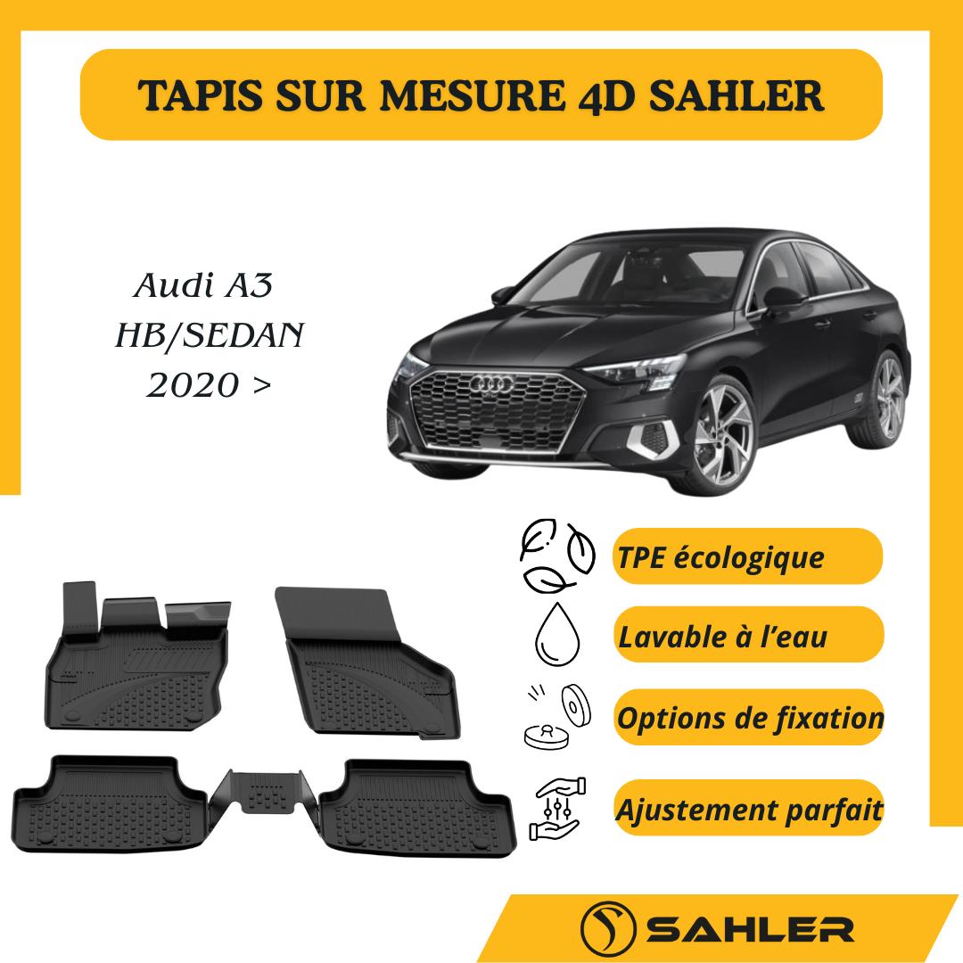 Tapis sur mesure 4D Audi A3 2020 >