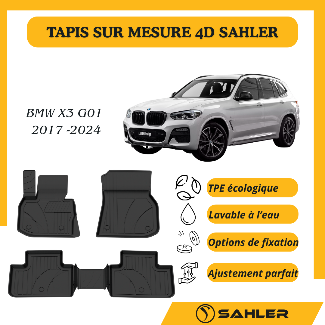 Tapis sur mesure 4D Extra Premium Bmw X3 G01 2017-2024