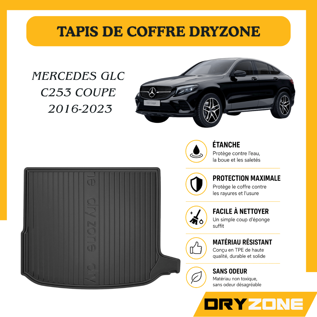Tapis de Coffre Dryzone sur Mesure – Mercedes GLC COUPE C253 2016-2023