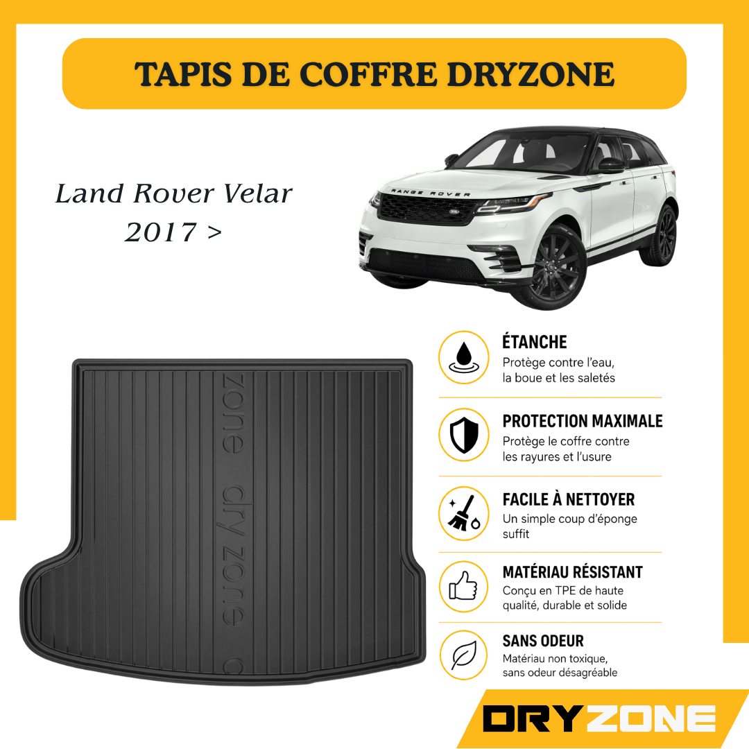 Tapis de Coffre Dryzone sur Mesure – Land Rover Velar 2017 >