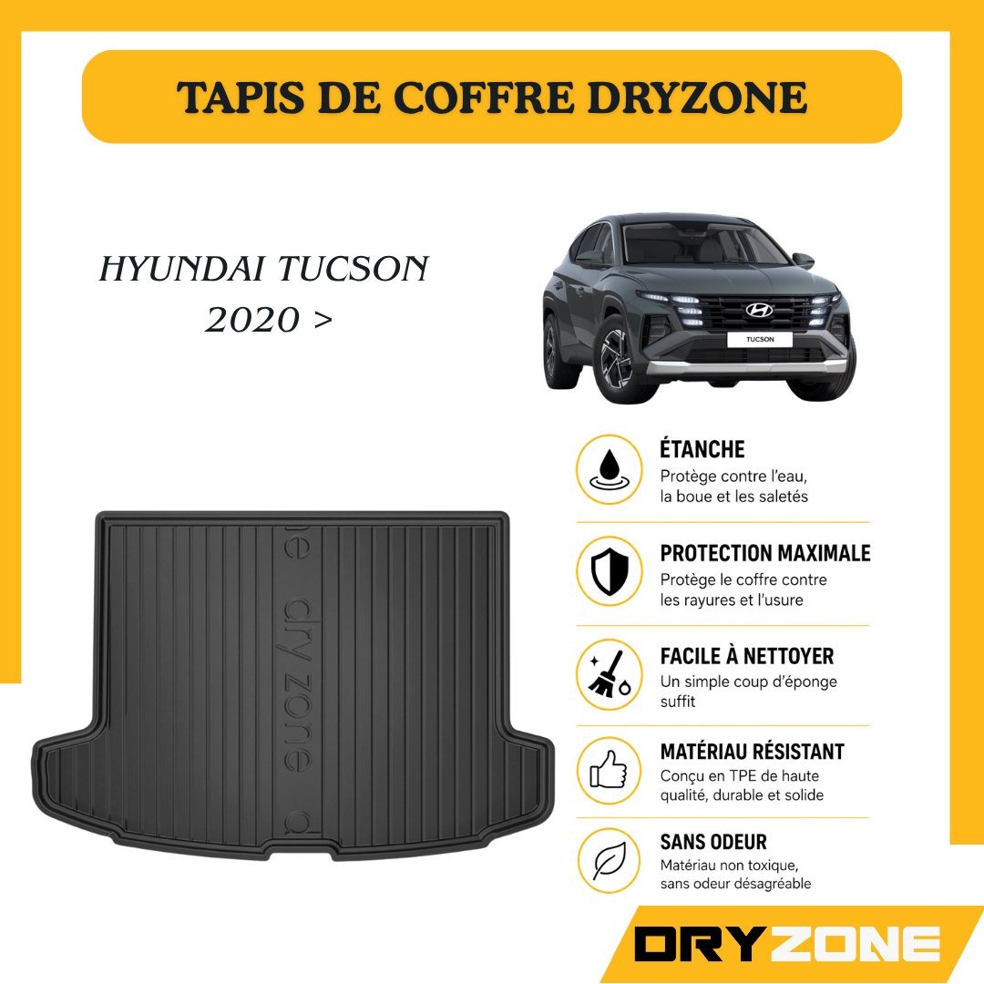 Tapis de Coffre Dryzone sur Mesure – Hyundai Tucson 2020 >