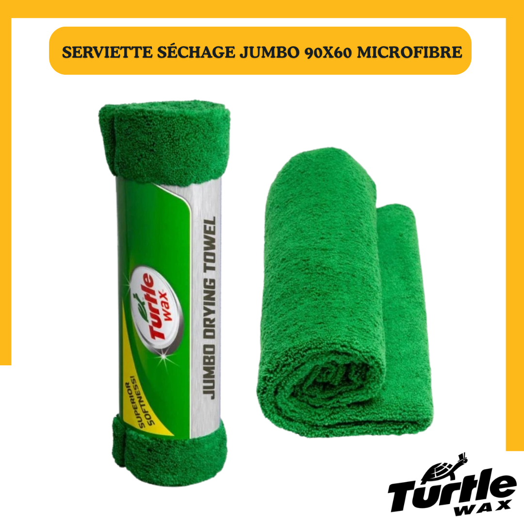 Turtle Wax Jumbo Drying Towel – Serviette de Séchage Ultra Absorbante 90x60 cm