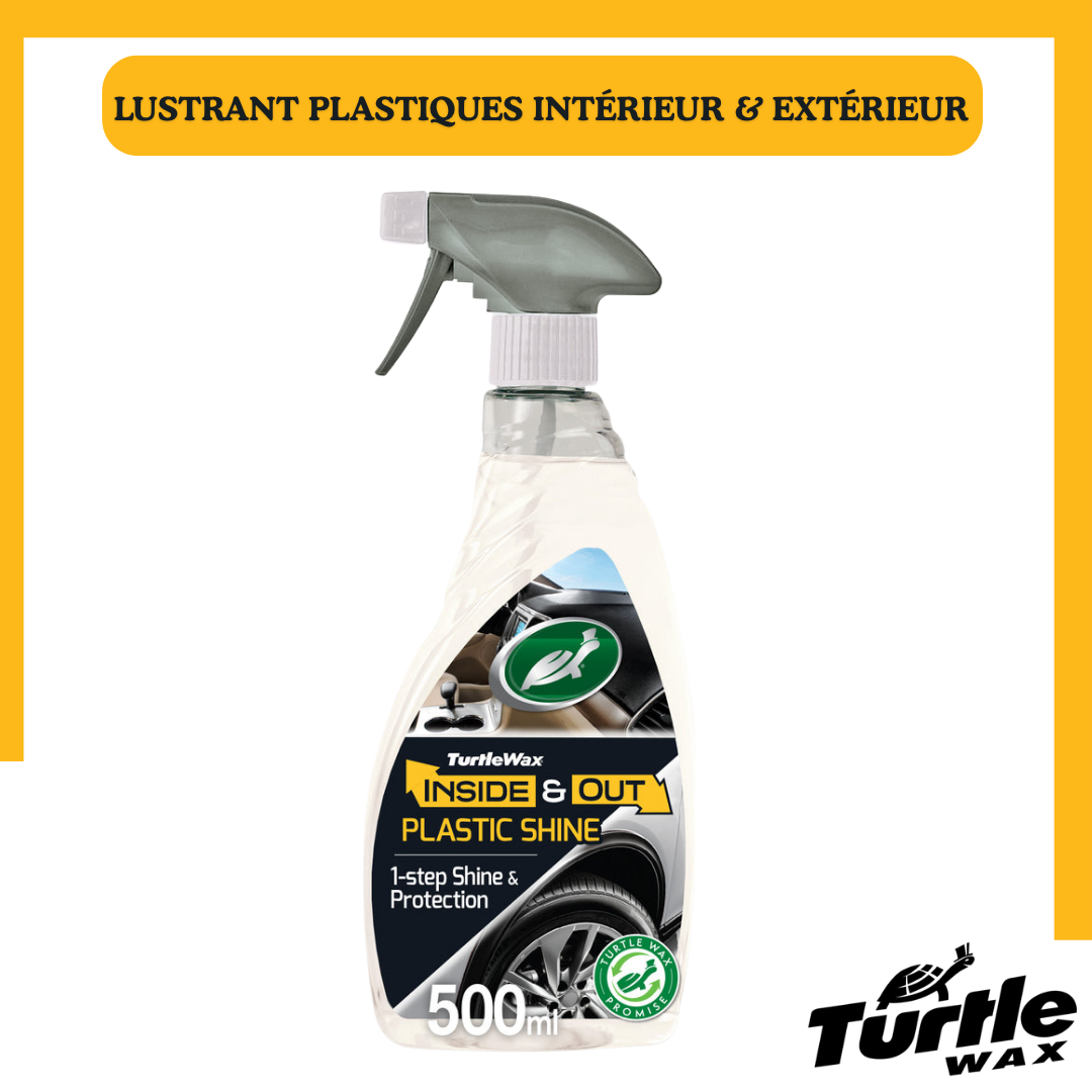 Turtle Wax Inside & Out Plastic Shine – Lustrant Plastiques Intérieur & Extérieur 500 ml