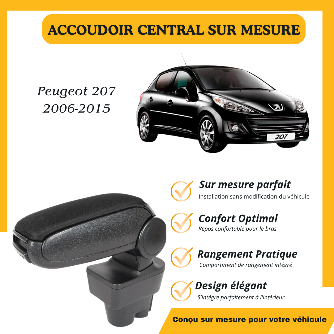 Accoudoir central sur mesure Peugeot 207 2006-2015