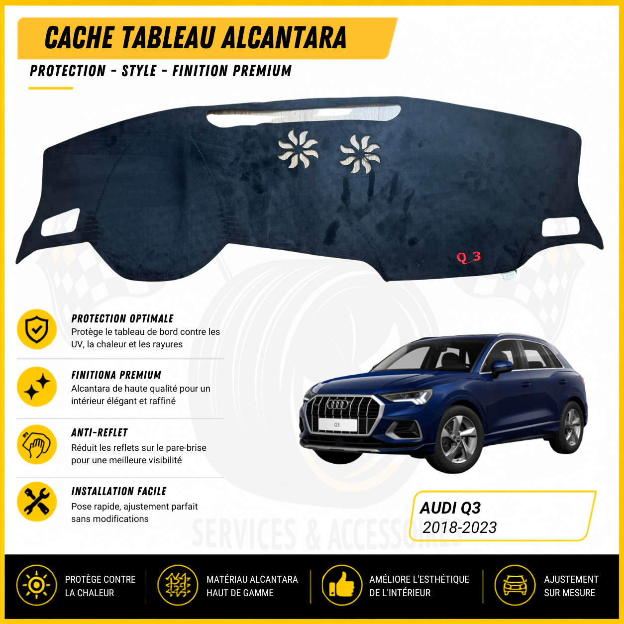 Cache tableau Alcantara Audi Q3 2018–2023