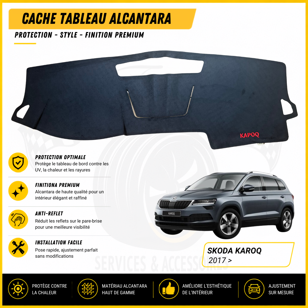 Cache tableau Alcantara Skoda Karoq 2017 >