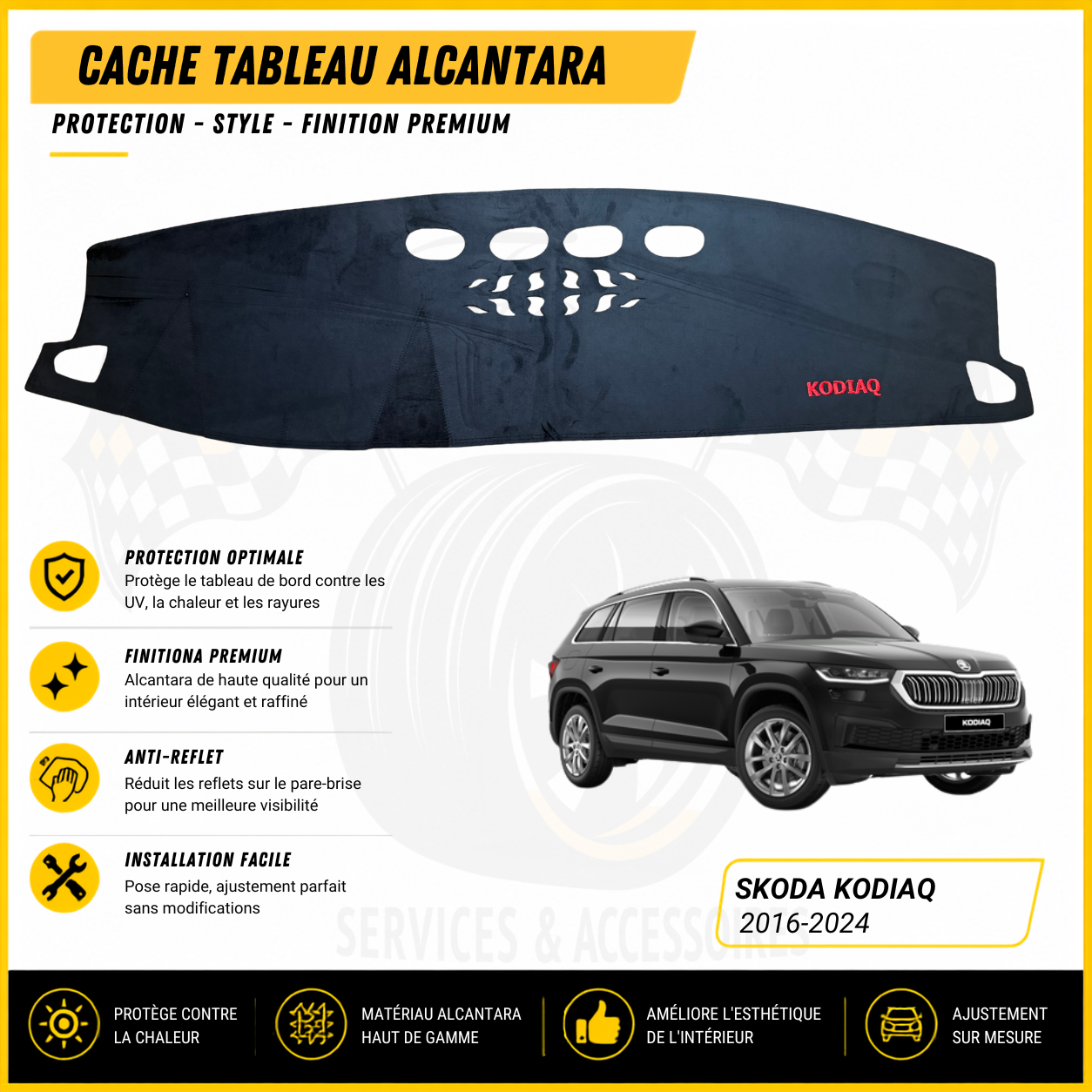 Cache tableau Alcantara Skoda Kodiaq 2016–2024