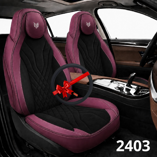 Cale-dos Sport 2403 5 places bordeaux et noir avec couvre-volant assorti
