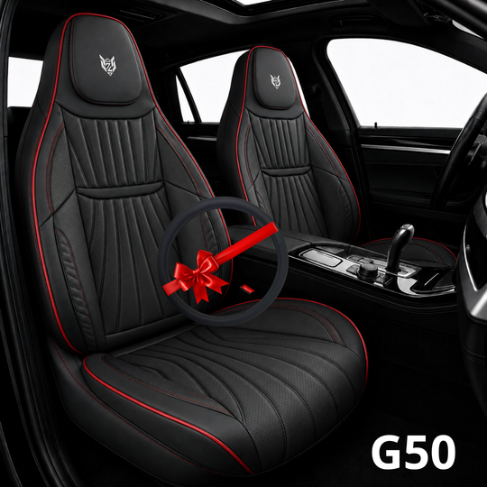Cale-dos Sport G50 5 places noir avec liserés rouges et couvre-volant assorti