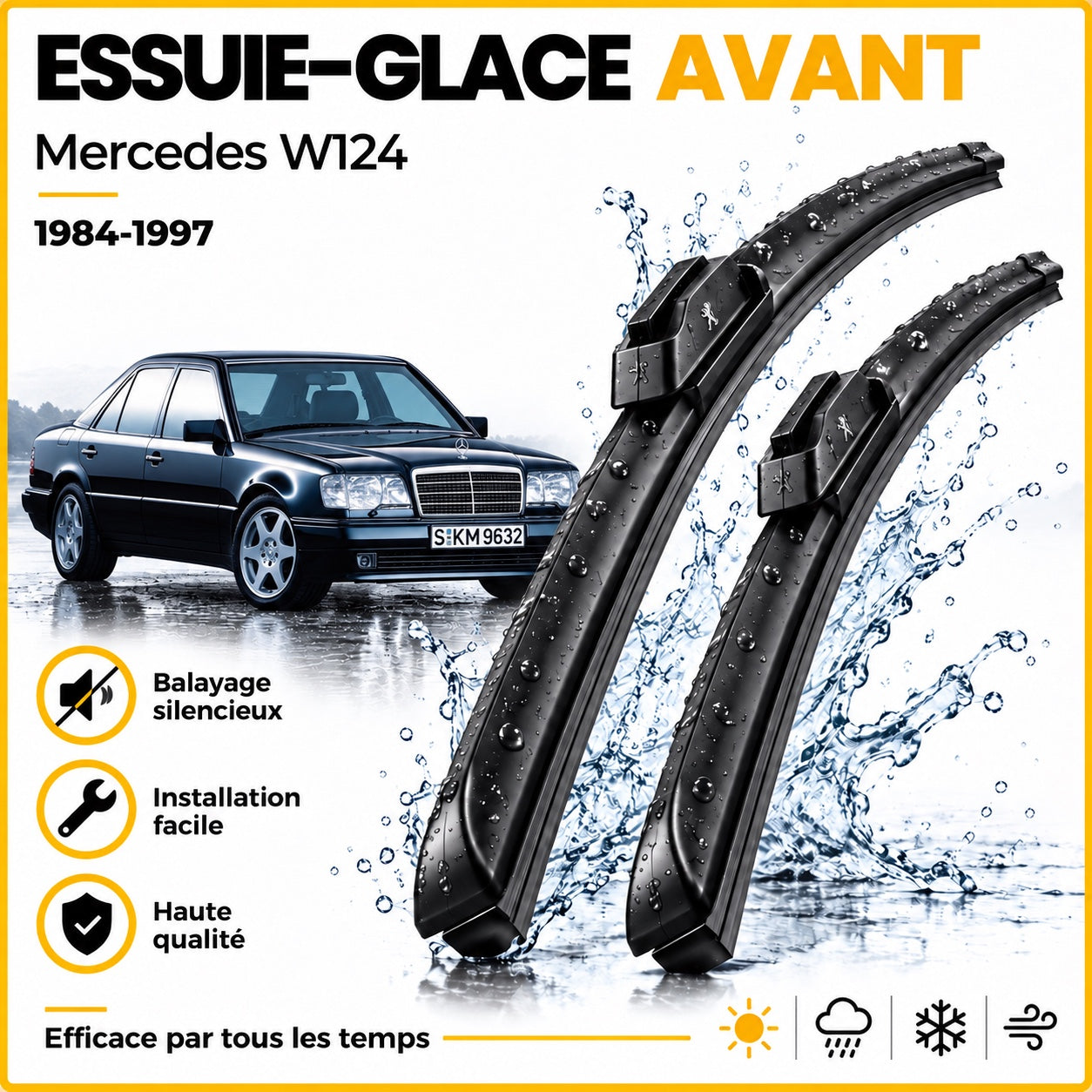 Essuie-glace avant Mercedes Classe E W124 1984-1997