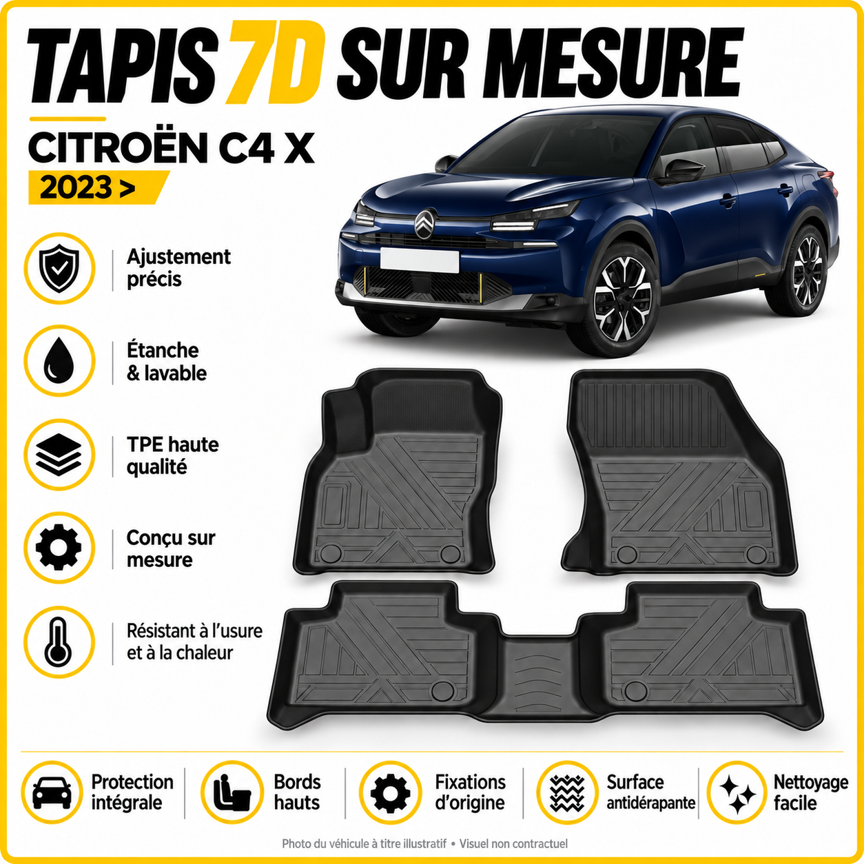 Tapis 7D sur mesure Citroën C4 X 2023 >