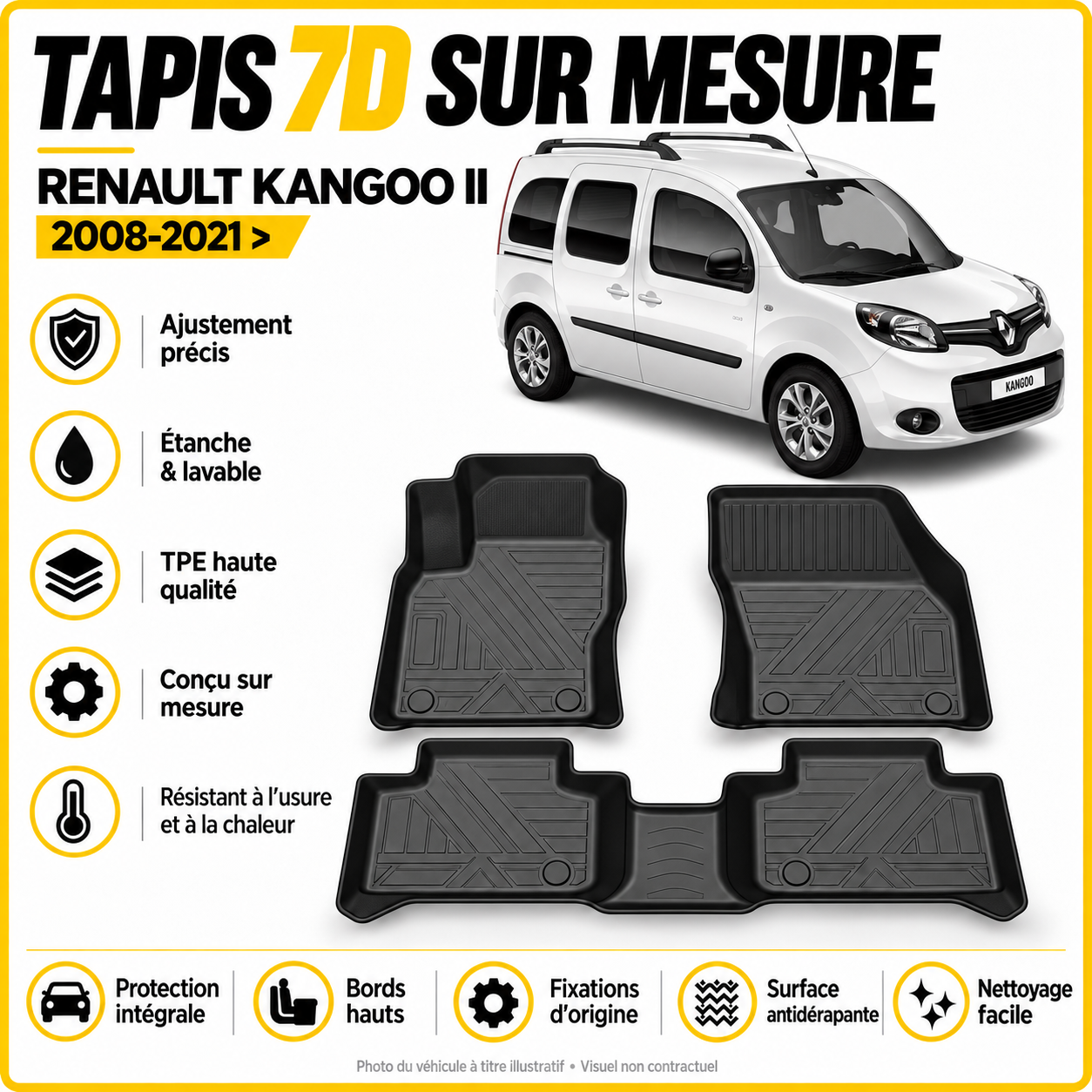 Tapis 7D Renault Kangoo II 2013-2020