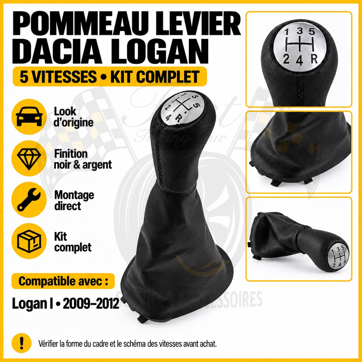 Pommeau de vitesse complet Dacia Logan I Phase 2 2008–2012
