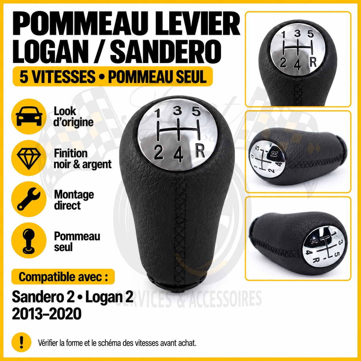 Pommeau de vitesse seul Dacia Logan II Sandero II 5 vitesses