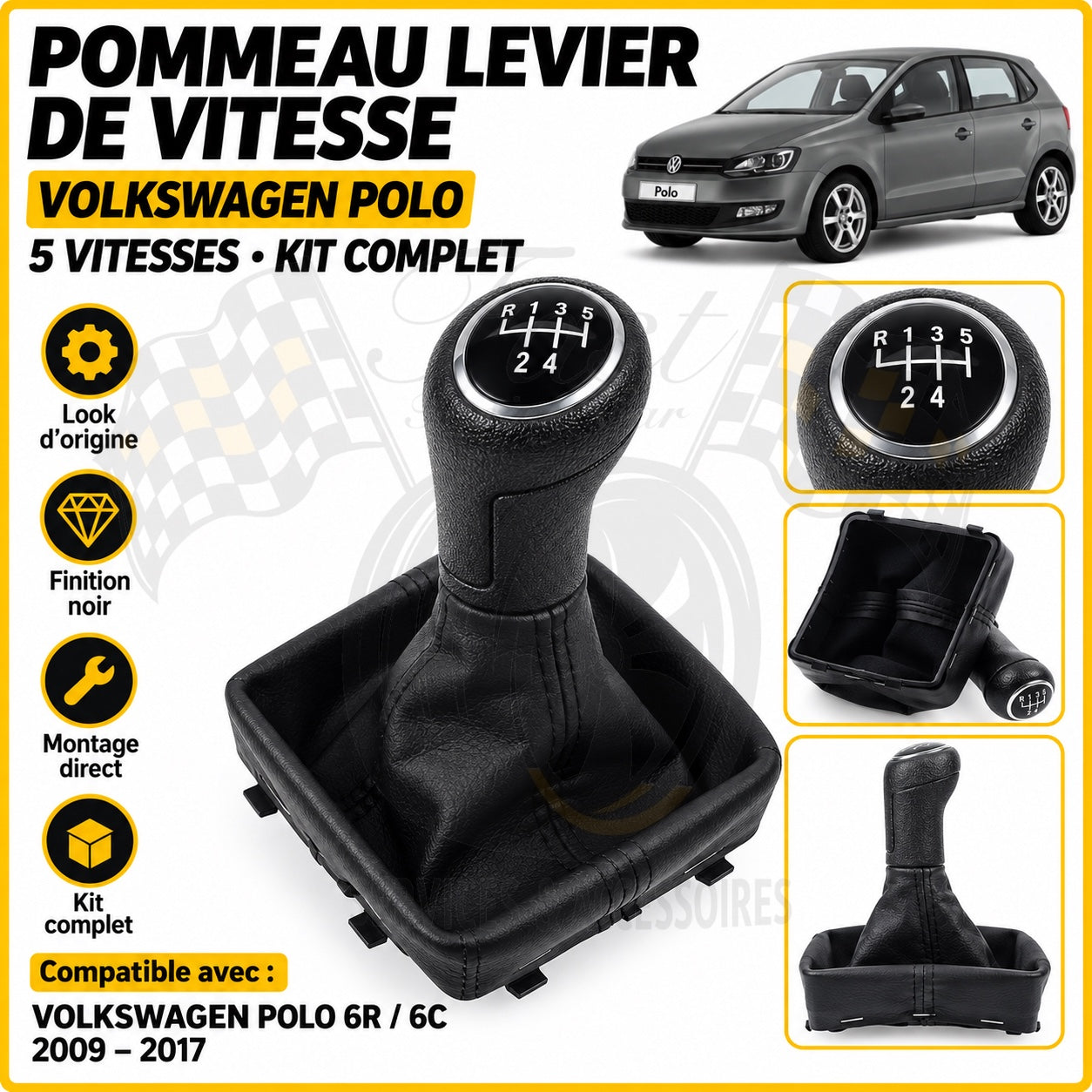 Pommeau de vitesse complet Volkswagen Polo 6R 6C 2009-2017 5 vitesses