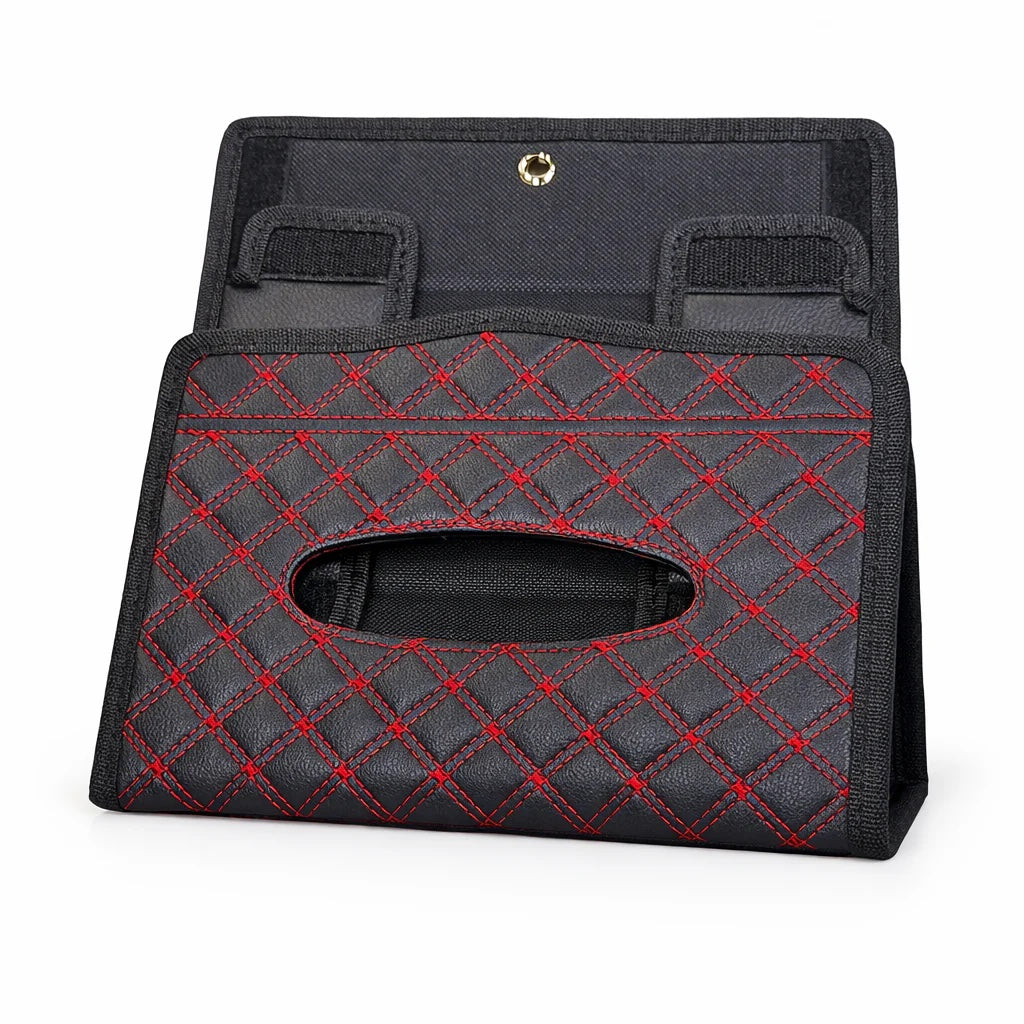 Porte-mouchoirs voiture pliable avec fixation velcro