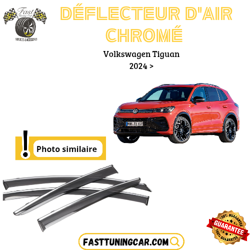 Déflecteur d’air noir et chromé Volkswagen Tiguan 2024 >